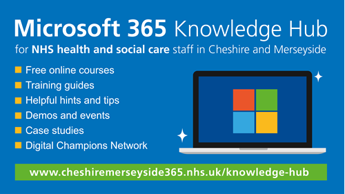 Social media banner promoting the Microsoft 365 Knowledge Hub